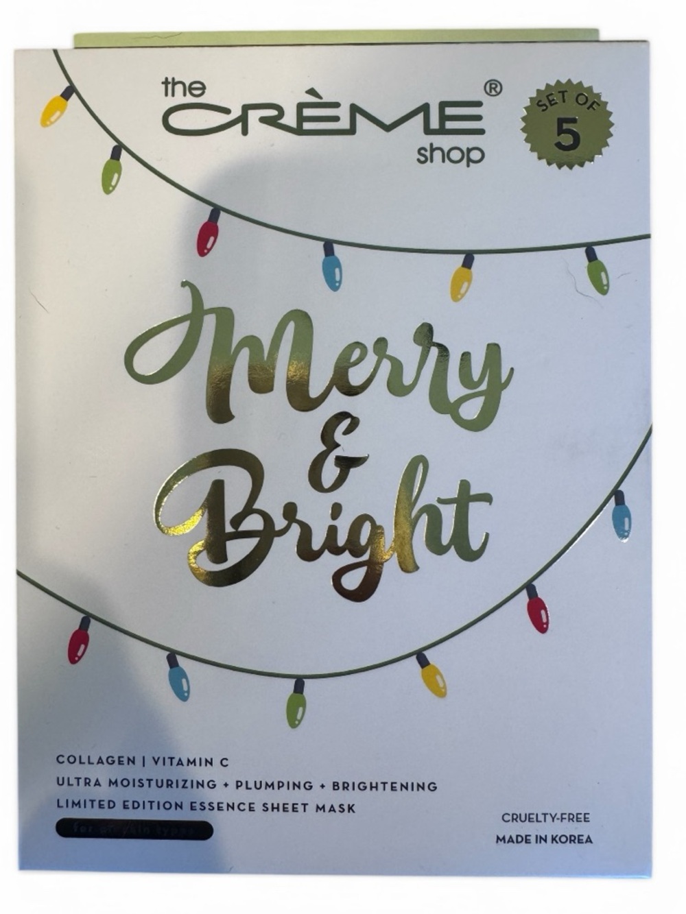 The Crème Shop K-Beauty Face Masks Set of 5 |  Collagen Vitamin C Sheet Masks